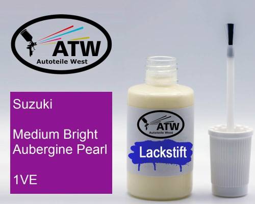 Suzuki, Medium Bright Aubergine Pearl, 1VE: 20ml Lackstift, von ATW Autoteile West.